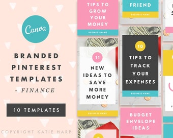 Pinterest Canva Templates - Finance, 10 Pinterest Graphics for Finance and Money Bloggers