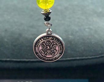 US ARMY (Blk & Gld) Car Charms, Car Accessories Rear-view Mirror Charm, Car Charmz, Dad Gift, Car Gift, Car Hanging Charm