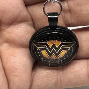 WARRIOR WOMAN (Double-sided) Cabochon Car Accessories Rear View Mirror Car Charm, Superhero Charm, Auto Decor