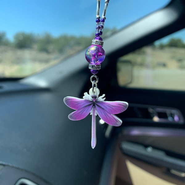Dragonfly Rear View Mirror Charm Etsy