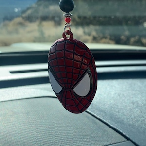 SPIDER FACE-Xl(RED-Blk) Auto Charms, Auto Zubehör Rückspiegel Auto Anhänger, Auto Charmz, Auto hängen Zubehör, Auto Anhänger
