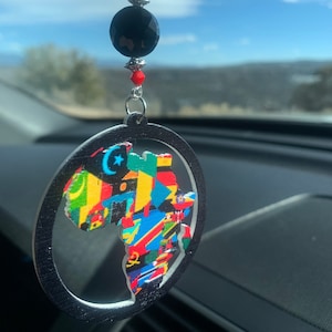 AFRICA (Lg) Car Charm, Car Accessories Rear View Mirror Decoration, Pretty Car Decor, New Car Gift, Car Accessory, Car Hanging, Car Charm