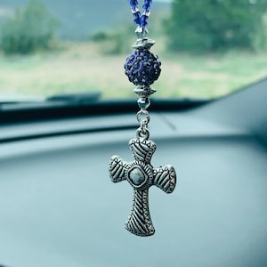 CROSS - Car Charm, Car Accessories Rear View Mirror Decoration, Pretty Cross Car Decor, New Car Gift, Car Accessory