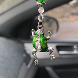 FROG-mini (Dark Green) Car Accessories Rear View Mirror Car Charmz, Frog Car Charm, Frog Car Accessory, Frog Car Hanging, Frog Charm