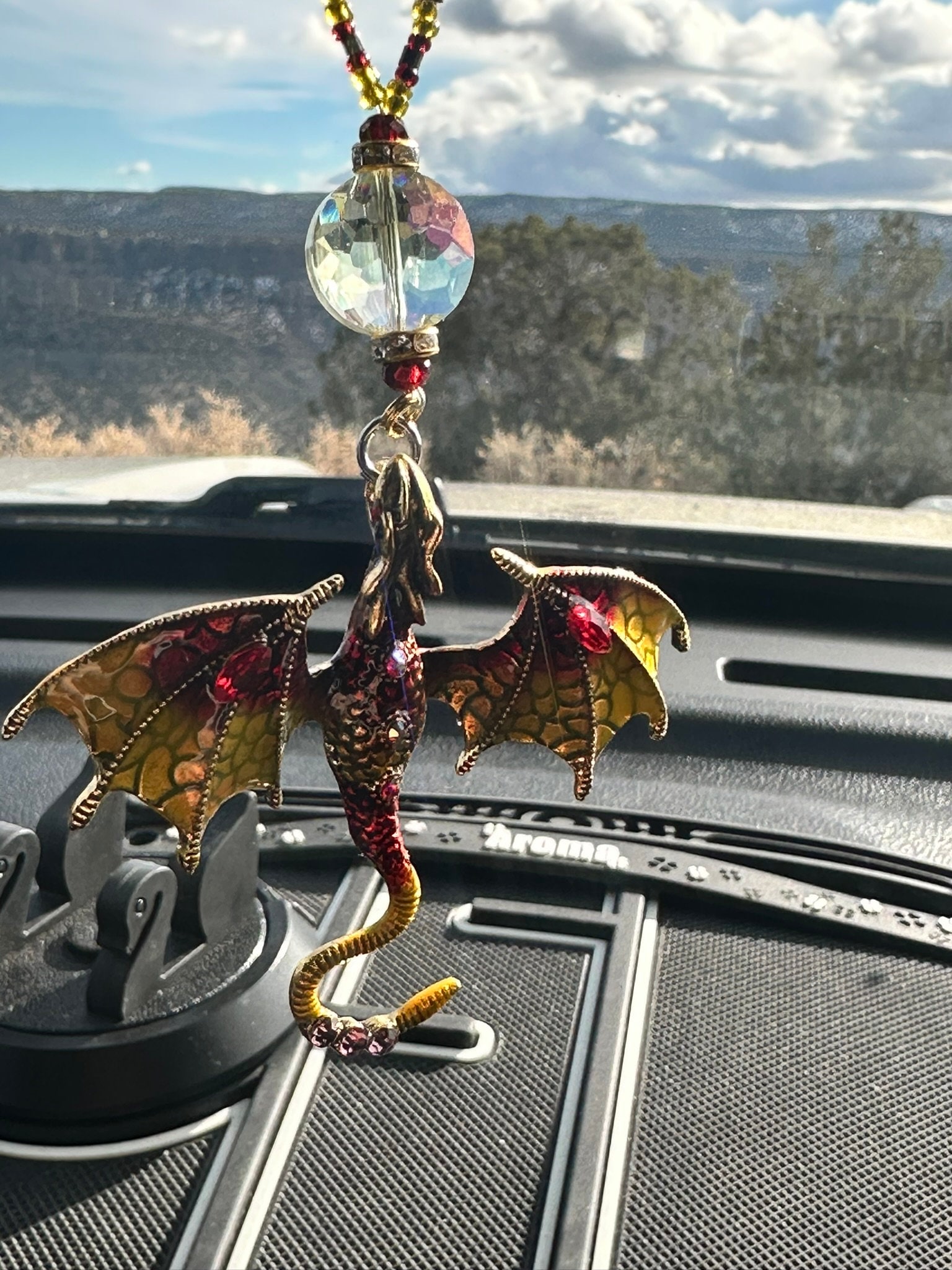 DRAGON-3D-LG (red-yellow) Car Accessories Rear View Mirror Car