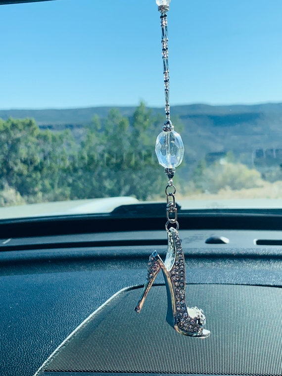 HIGH Heel CRYSTAL STILETTO (crystal-silver-black) Car Accessories