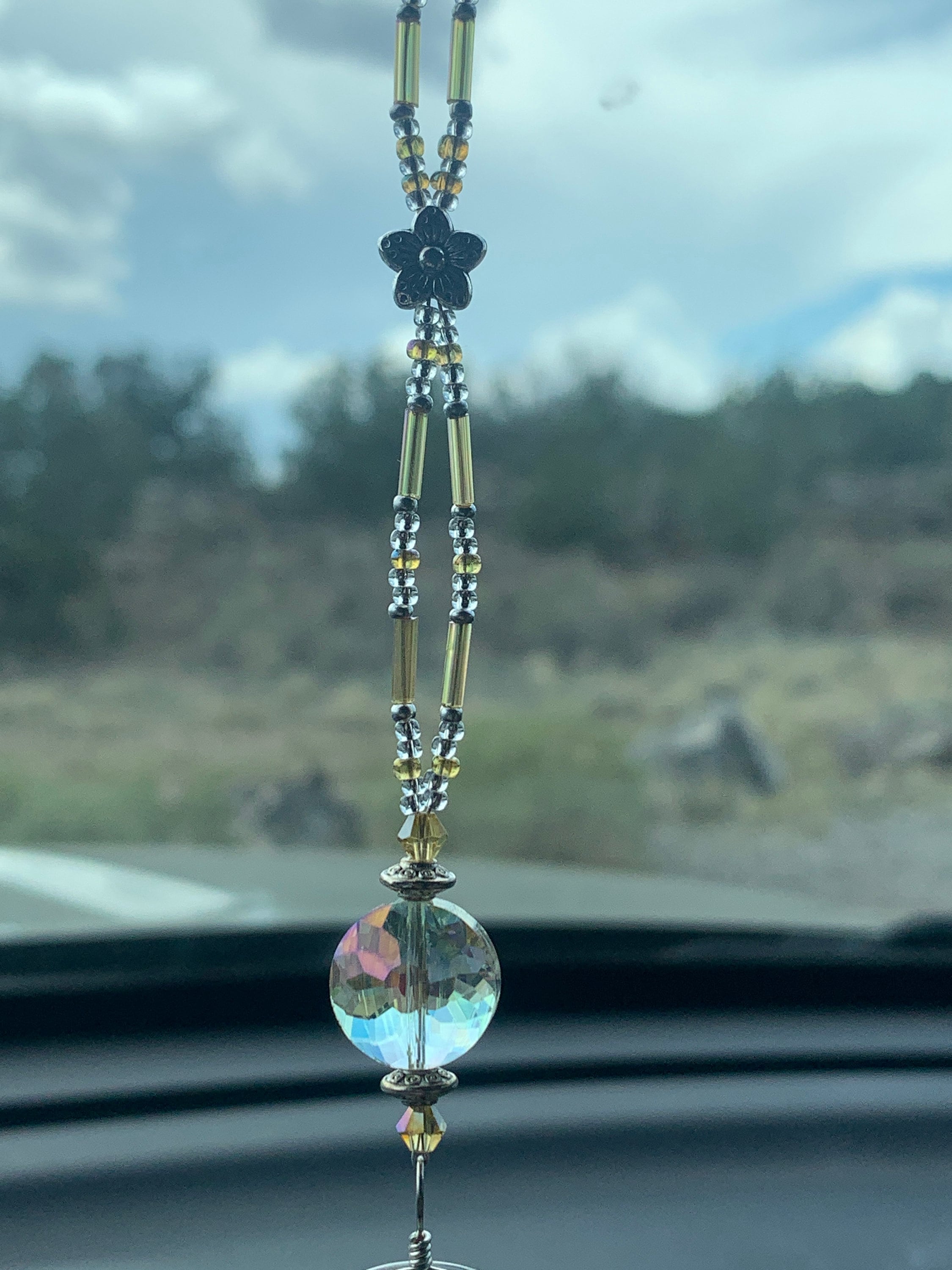 Pendentif Rétroviseur Voiture Adunsiaoto Breloque Premium Voitures, Miroir Voitures Charms Pendentif Plâtre Main 5.2cm