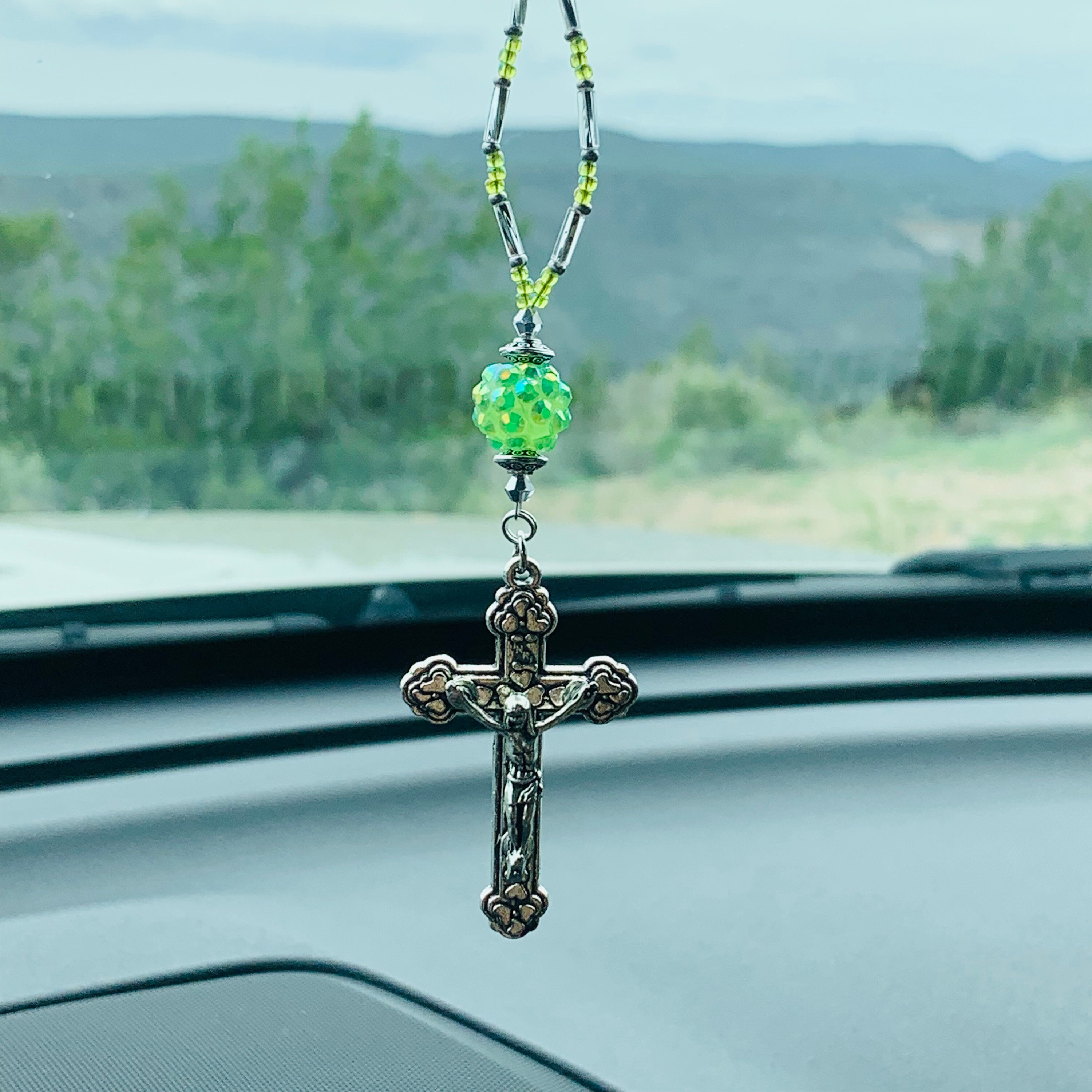 Iplusmile 2Pcs Car Cross Pendant Rearview Mirror Hanger Car Accessories - View #10