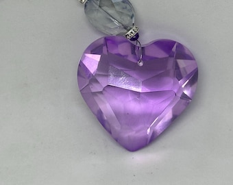 Adorno para coche con forma de corazón (XLG-Lavanda), adornos para coche, accesorio de corazón para coche, accesorios de corazón para coche, adorno de corazón para coche, decoración de San Valentín para coche