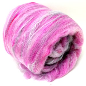 Bambú superlavado, mezcla de nailon, merino superlavado, nailon de bambú, guata para calcetines, teñido a mano, rosa, morado, nailon superlavado, color "Chablis", 100 g