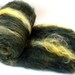 Fiber Art Batt, merino, superwash merino, nylon, lincoln locks, spinning batt, hand dyed, green, yellow, drum carded smooth, "Nancy" 4 oz