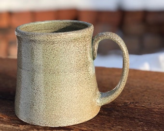 Large Mug, Coffee Mug, Green Coffee Mug, Ceramic Mug, Pottery Mug, Handmade Mug, Stoneware Mug, Speckled Mug, Tankard, Stein, Ready to Ship