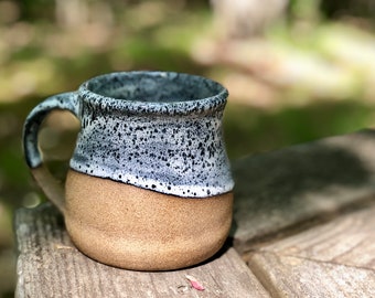 Mug, Coffee Mug, Black and White Coffee Mug, Ceramic Mug, Pottery Mug, Handmade Mug, Stoneware Mug, Speckled Mug, Ready to Ship