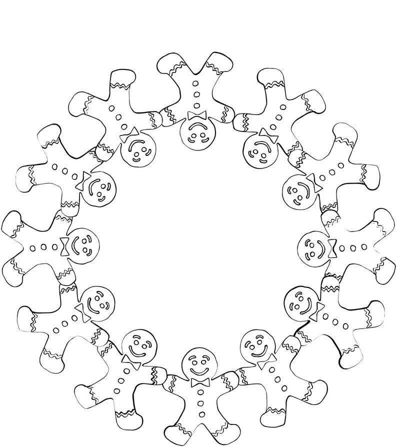 digital download Wall decor etc. jpg eps files svg Ornaments pdf png Holiday cards Gingerbread Man Wreaths