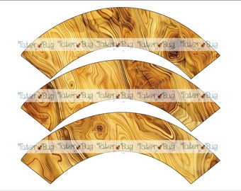 Wood J Cupcake wrapper Digital file only