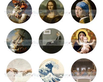 1inch Paintings Printable Bottlecap file