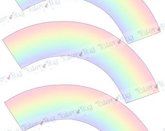 Pastel Rainbow Cupcake Wrapper Digital download