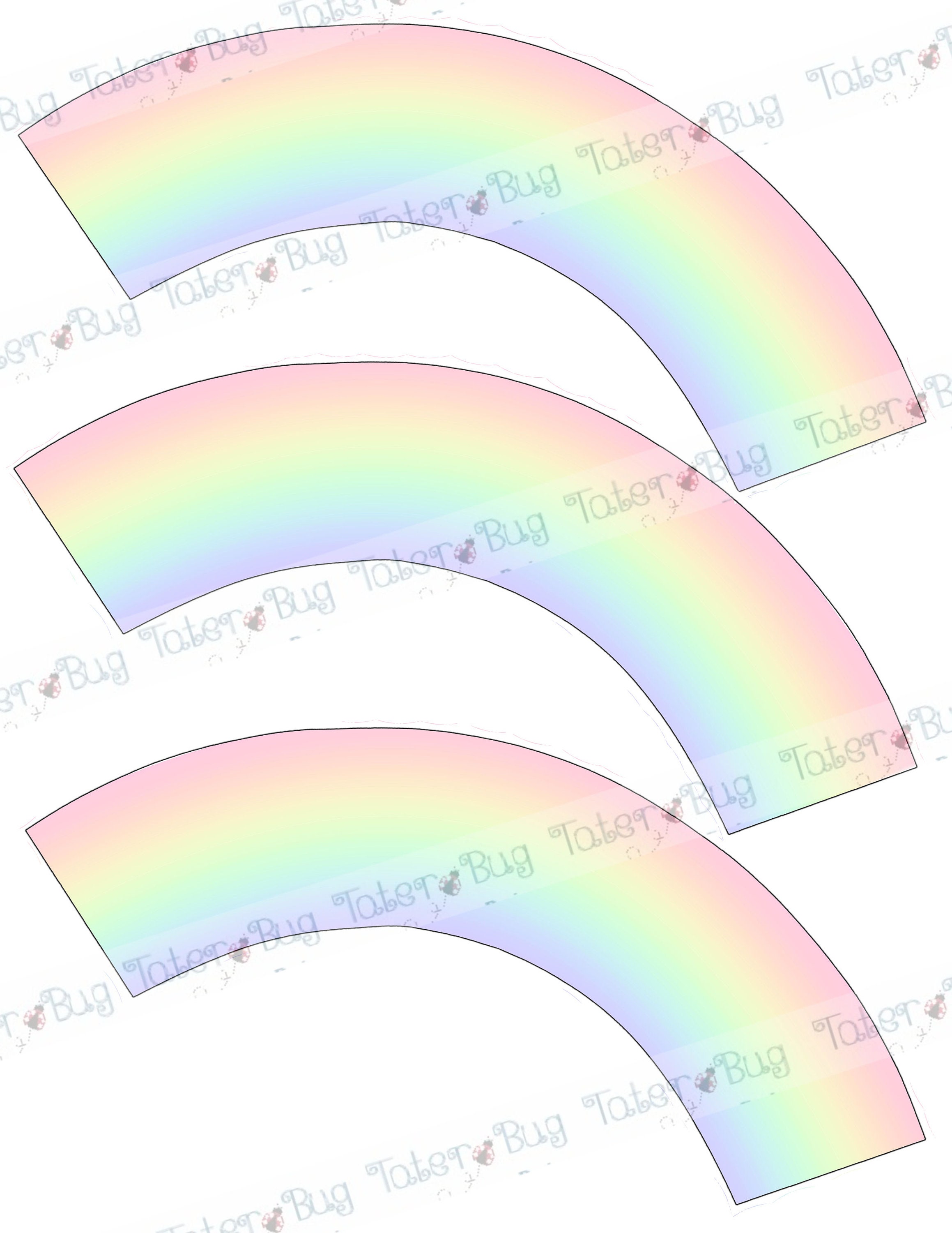 Pastel Rainbow Cupcake Wrapper Digital Download - Etsy