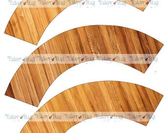 Wood Print G Cupcake Wrapper (Digital File Only)