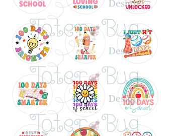 100 days Printable Cupcake Toppers 2 inch