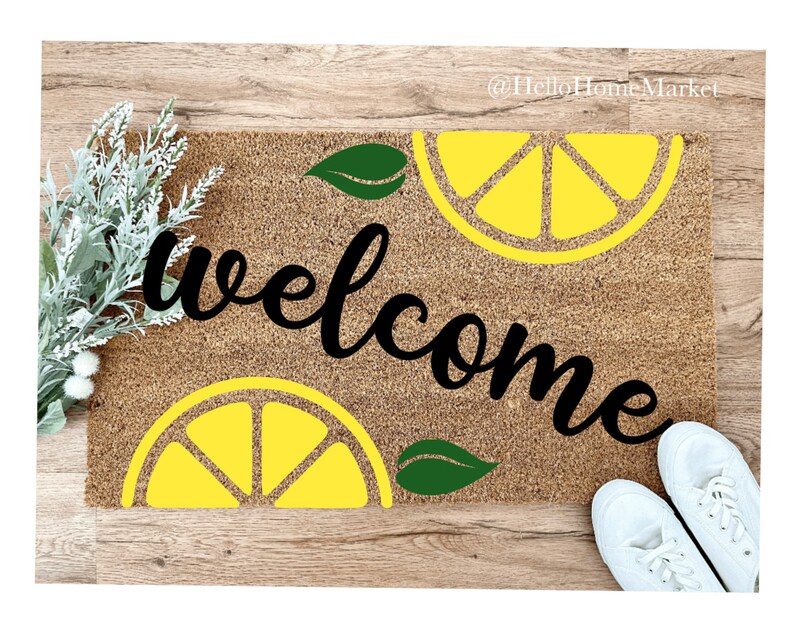Lemon Door Mat Doormat Gifts Lemon Decor Etsy