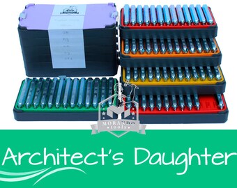 ARCHITECT's DAUGHTER font Stamps, Complete Set. Different Size Option ;) Professional tool Stamps