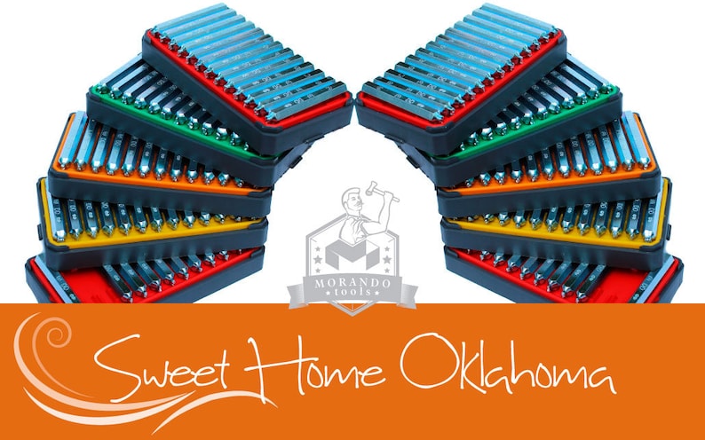 Professional tool Stamps Sweet Home Oklahoma font STAMPS,Complete Set. Different Sizes Option ;