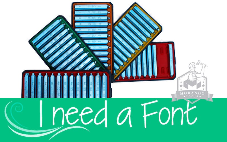 Professional tool Stamps I NEED a FONT font Stamps ,Complete Set. Different Sizes Option ;