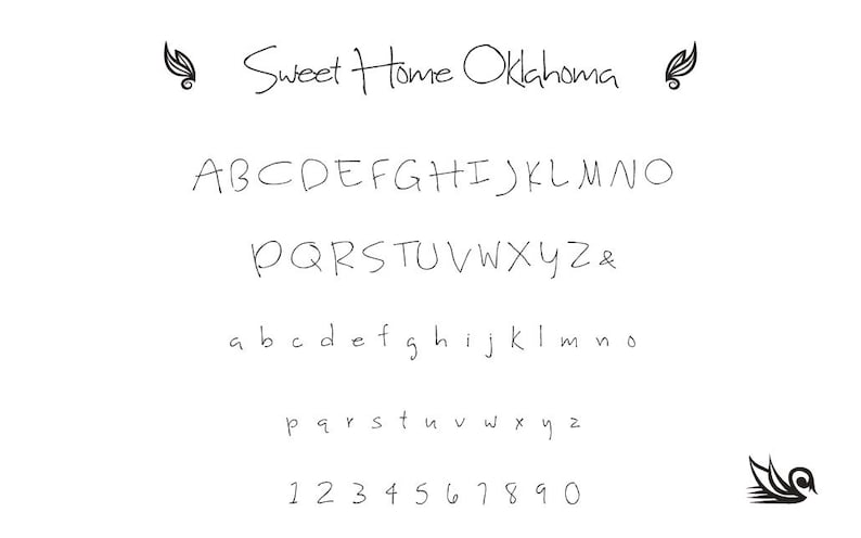 Professional tool Stamps Sweet Home Oklahoma font STAMPS,Complete Set. Different Sizes Option ;