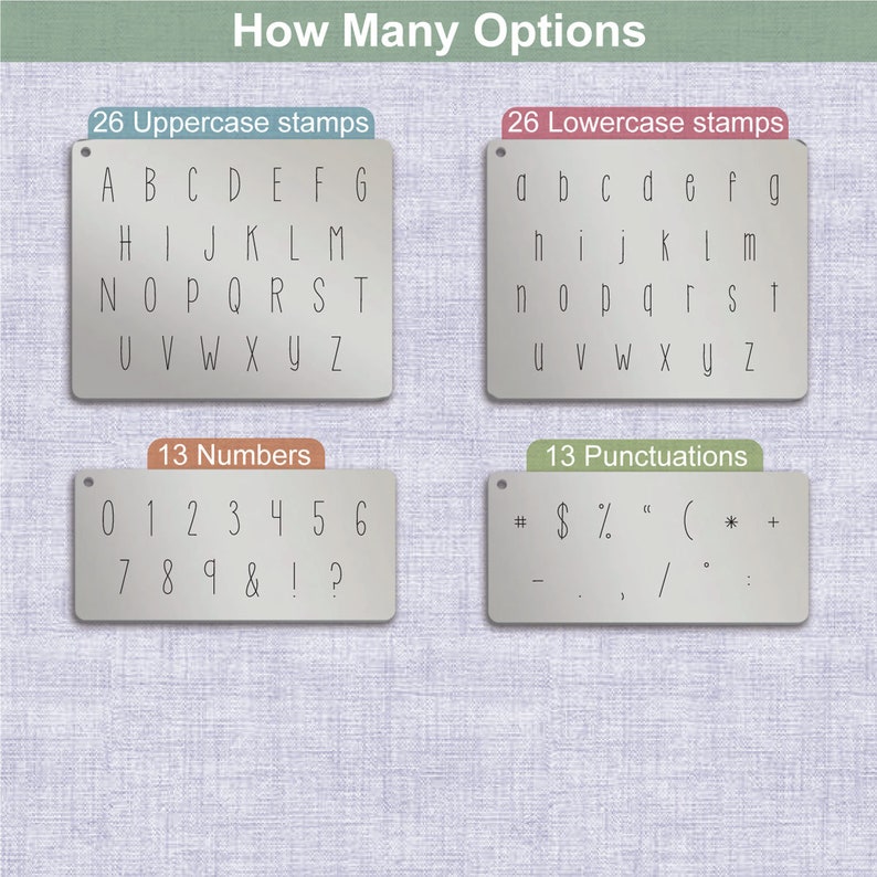 How Many Metal Letter Stamps Full Alphabet. Etsy