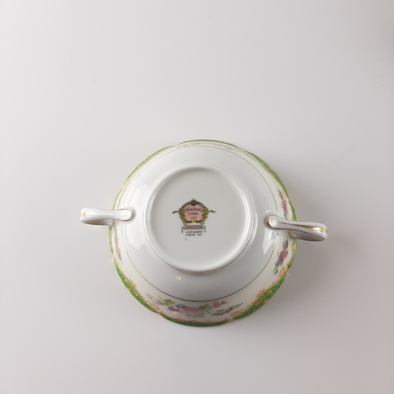 Vintage Noritake China Bouillon Cup & Saucer Amazon Pattern Etsy