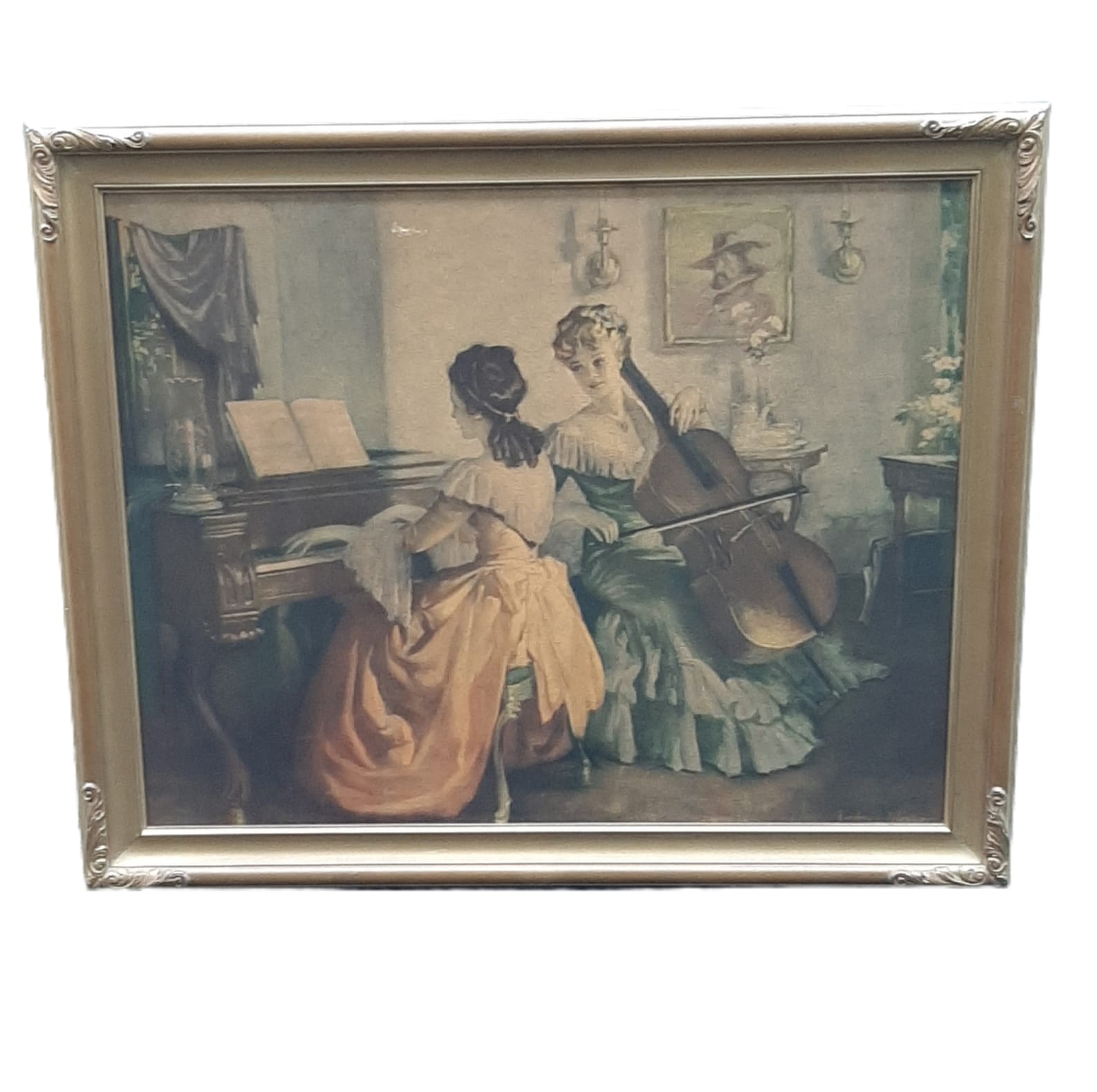 Vintage Framed Art Lithograph Print Recital by Frederic Mizen | Etsy