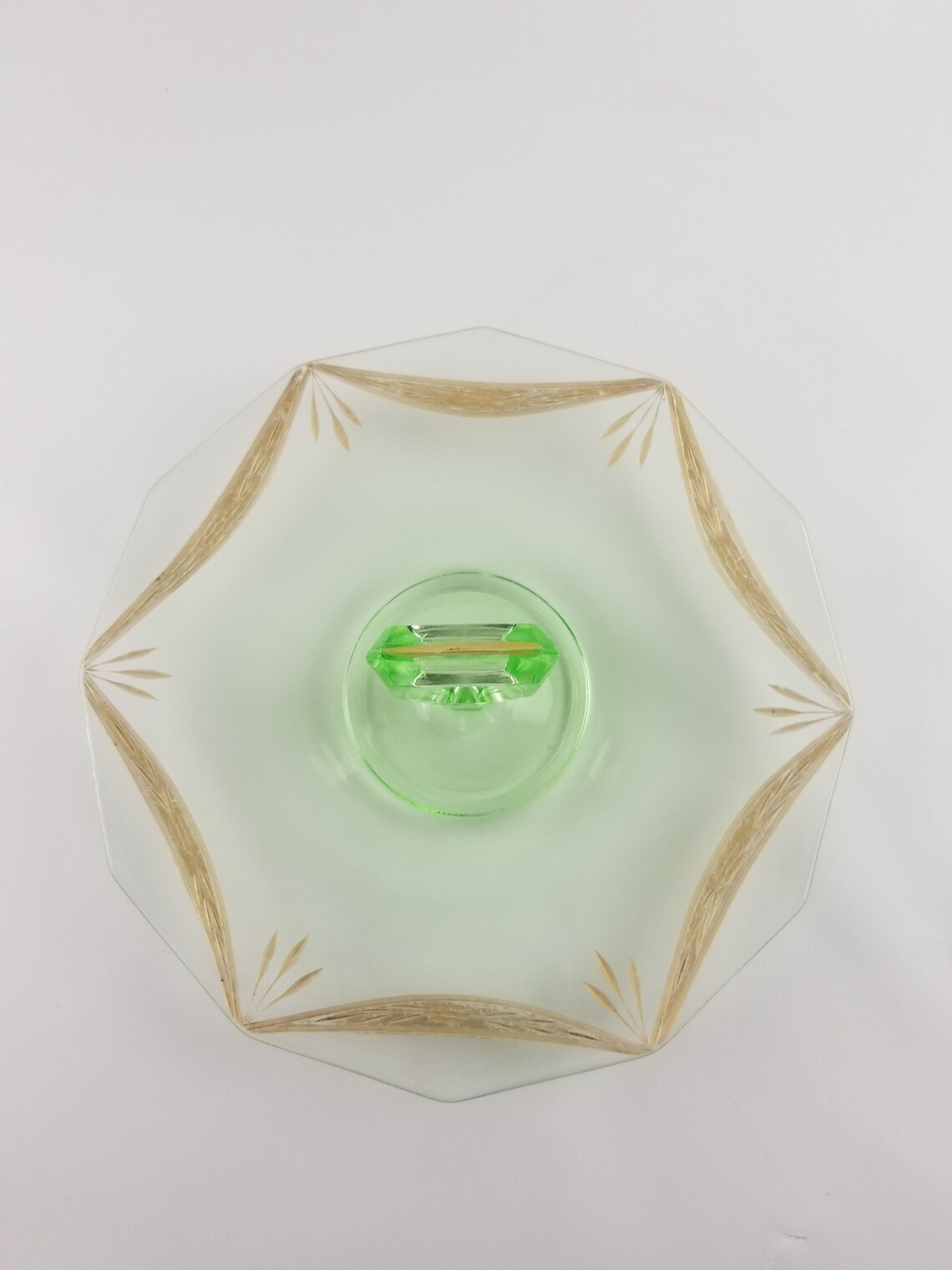 Vintage Uranium Depression Glass Handled Tidbit Serving Tray Etsy