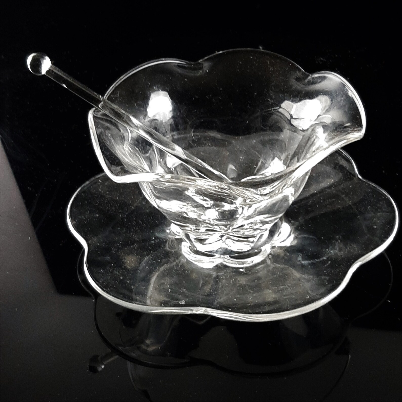 Vintage 3 Pc Mayo Glass Serving Set Sauce Condiment Etsy