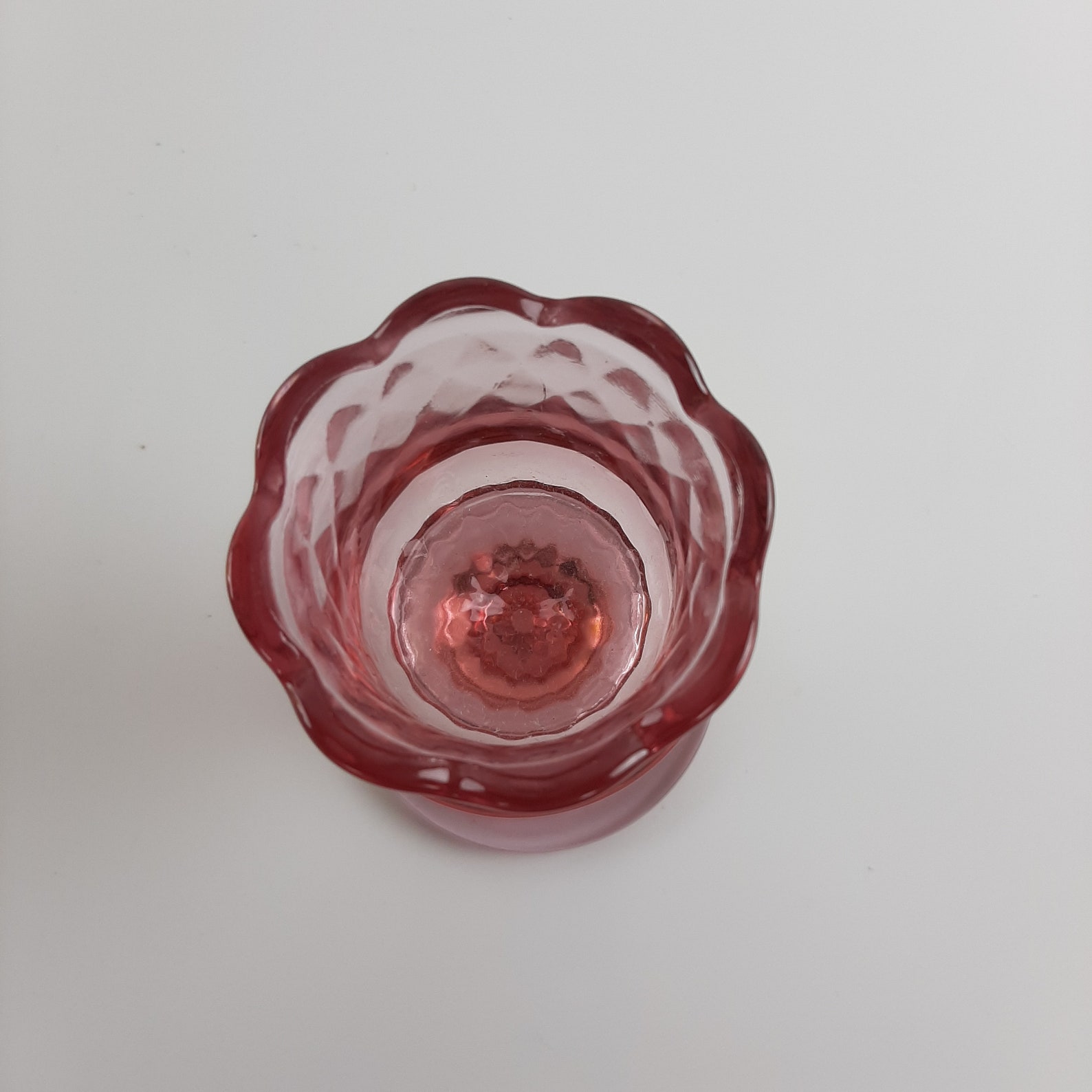 Vintage Fenton Glass Diamond Optic Votive Candle Holder Etsy