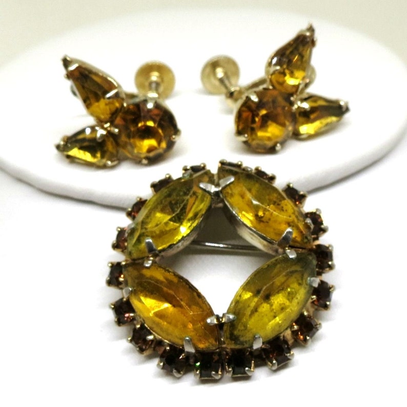 rhinestone-jewelry-set-vintage-coro-signed-gold-tone-etsy