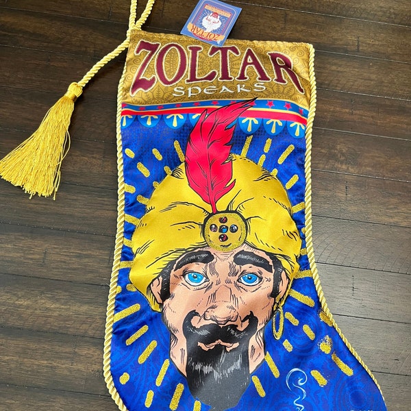 Zoltar Speaks Christmas Stocking Kurt Adler Make A Wish Fortune Teller Genie New Age Home Decor