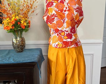 Vintage Bob Mackie Studio Top and Pants Set 10 12 Petite SILK