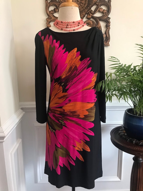 Vintage Maggy London Dress Flower Power Art to Wea