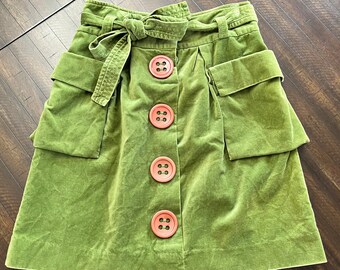 Elevenses Plush Fairy Story Skirt with deep Pockets Jade Emerald Green