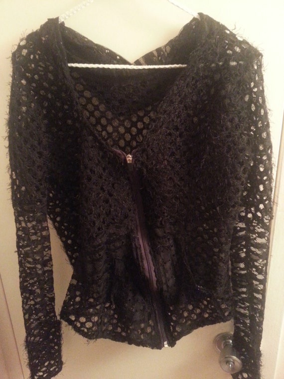 sheer black hoodie
