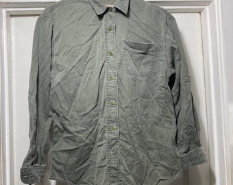 Vintage Woolrich Button Down Green Shirt