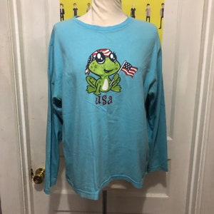 Vintage Long Sleeve Sparkle Frog 90s/Y2k Shirt