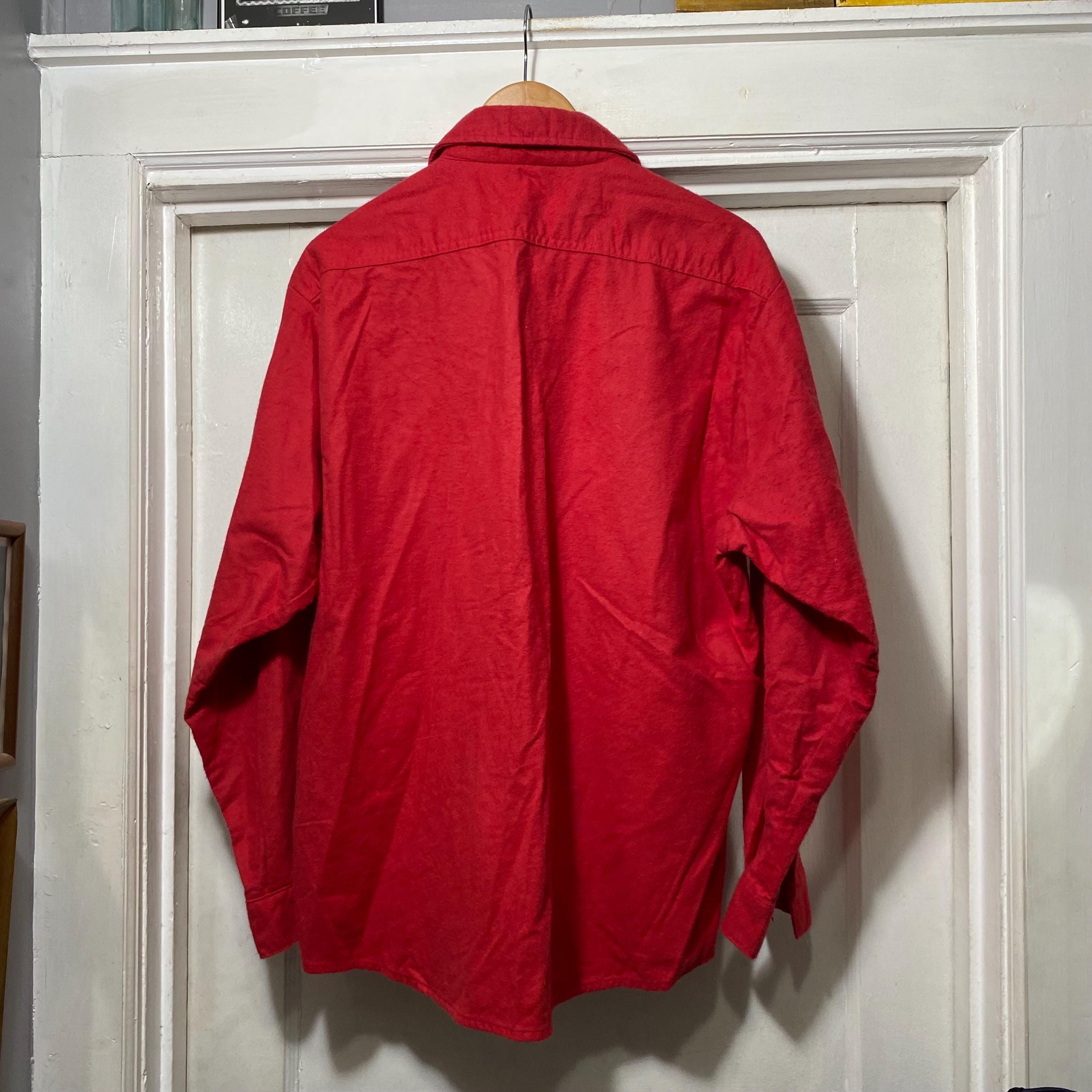Vintage Red Button Down Shirt by Redhead - Etsy