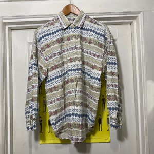 Vintage Floral Button Down Striped Shirt