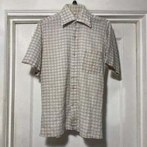 Vintage Plaid 1970s Button Down Shirt