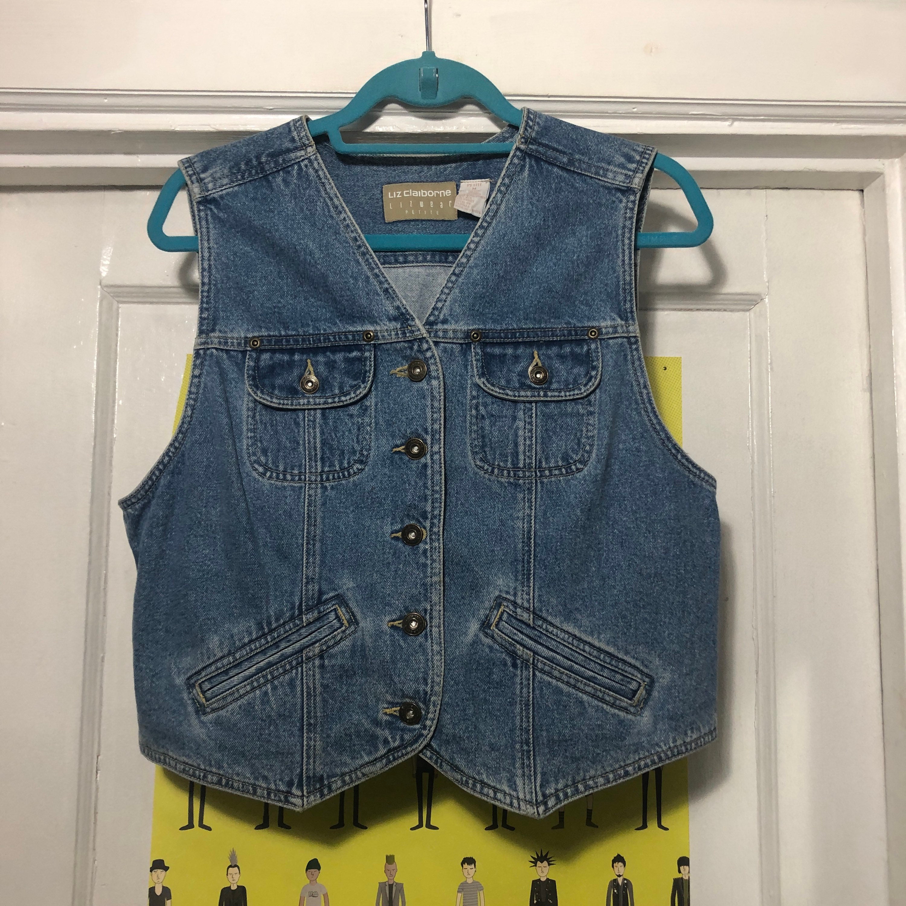 Vintage Liz Claiborne Denim Vest Petite 