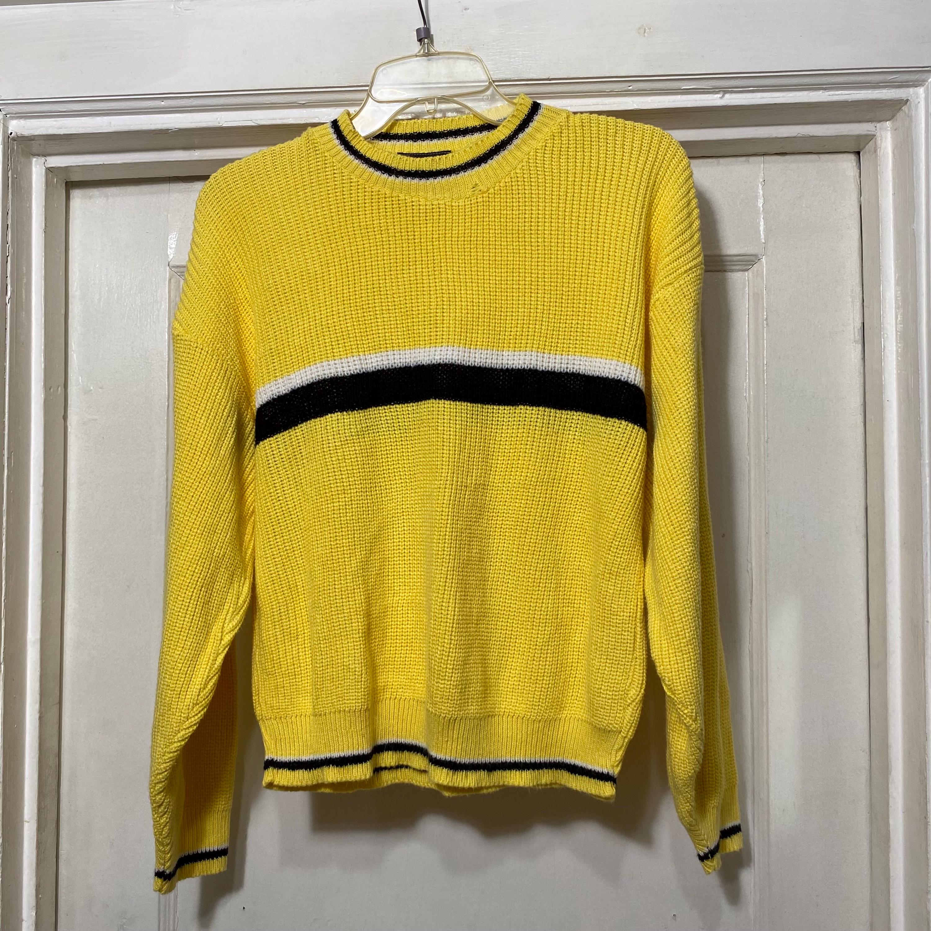 Vintage Yellow Black and White Sweater by Western Sportswear