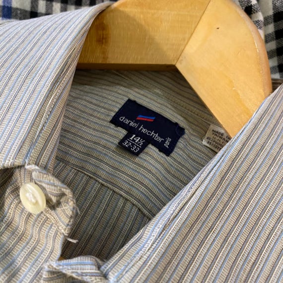 daniel hechter dress shirts Men's Daniel Hechter Fitted Gray Long Sleeve Button Up Dress Shirt Size 17  34/35