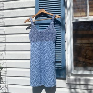 Vintage Blue Floral Mini Dress by UP Front 90s/Y2k